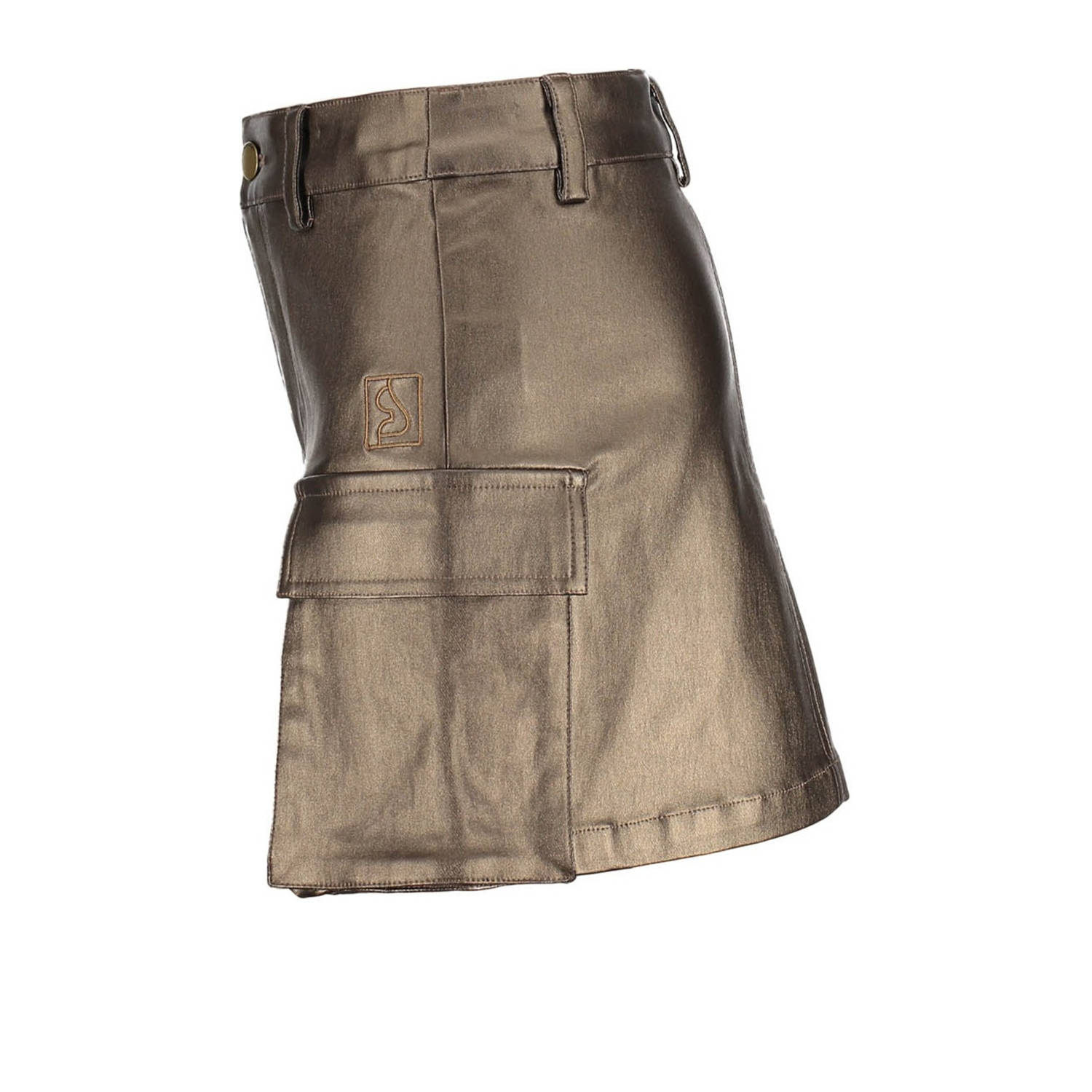 Frankie&Liberty imitatieleren cargo rok bruin