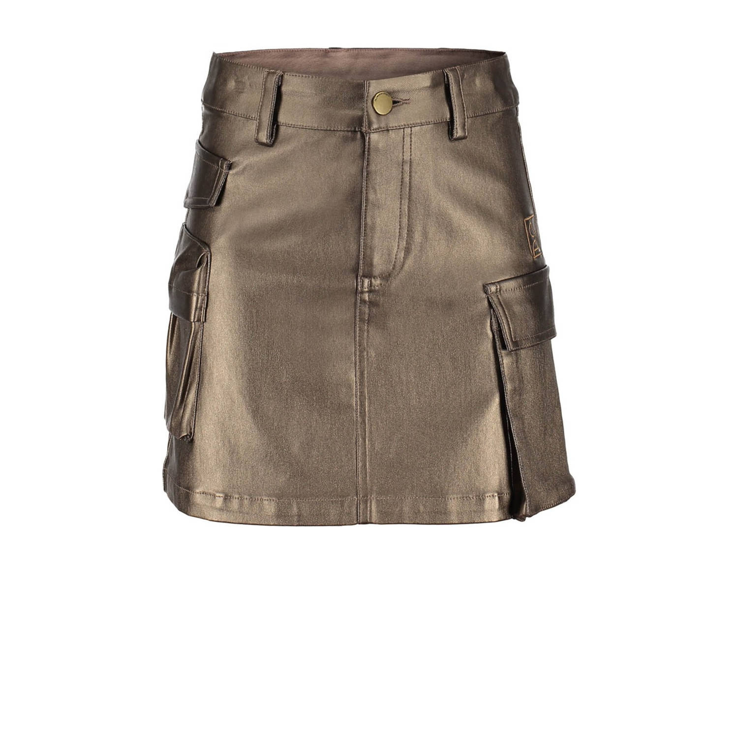 Frankie&Liberty imitatieleren cargo rok bruin