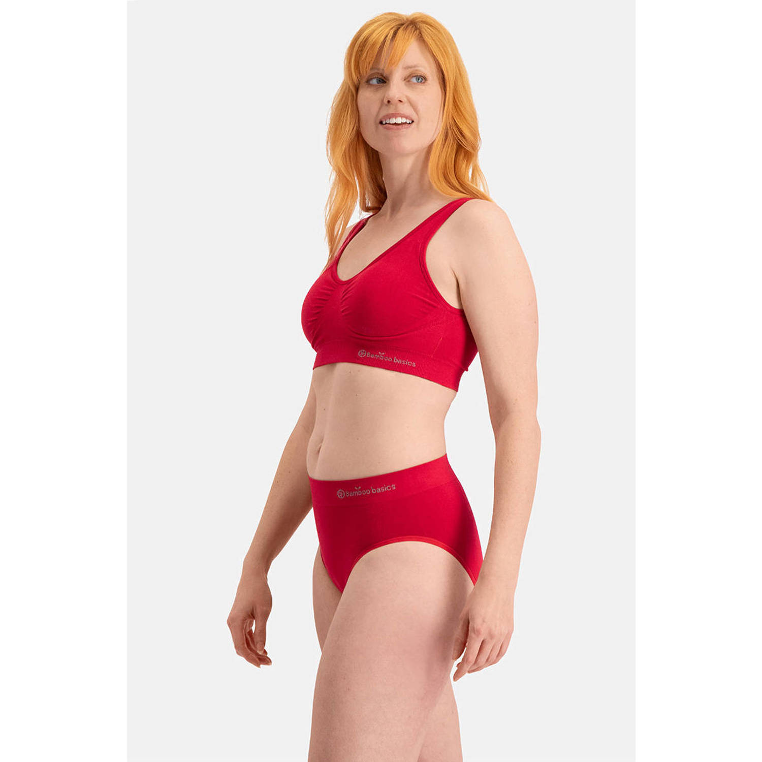 Bamboo Basics naadloze slip Belle met bamboe (set van 3) rood