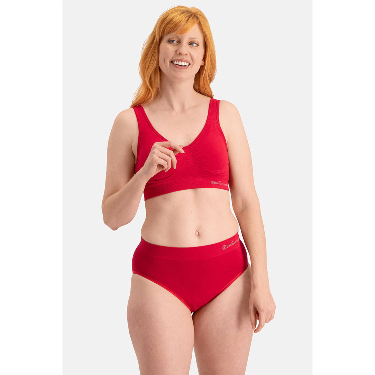 Bamboo Basics naadloze slip Belle met bamboe (set van 3) rood