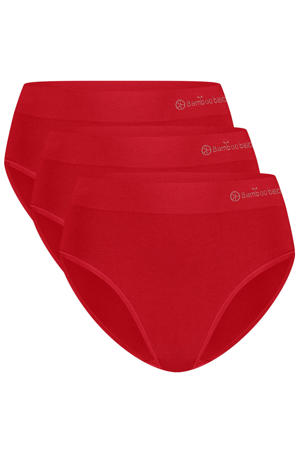 slip Belle met bamboe (set van 3) rood