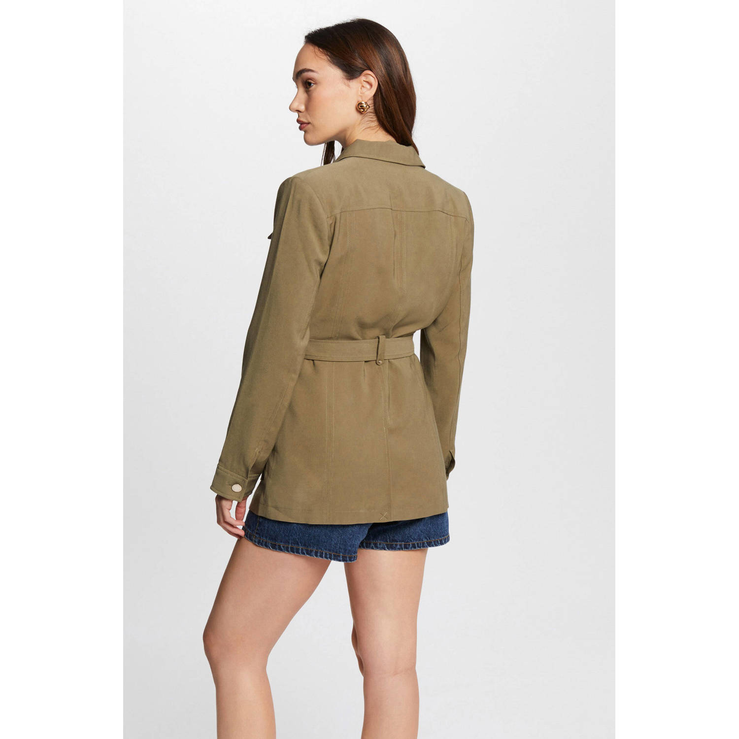 Morgan trenchcoat tussen olijfgroen