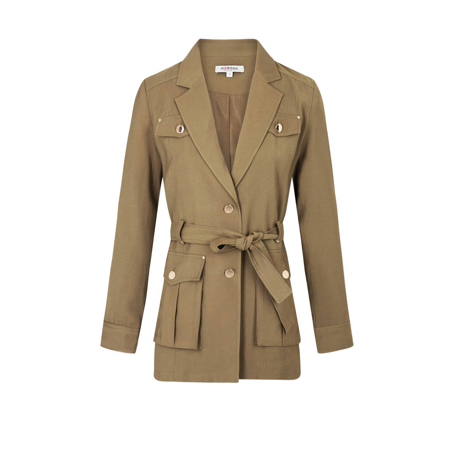 Morgan trenchcoat tussen olijfgroen