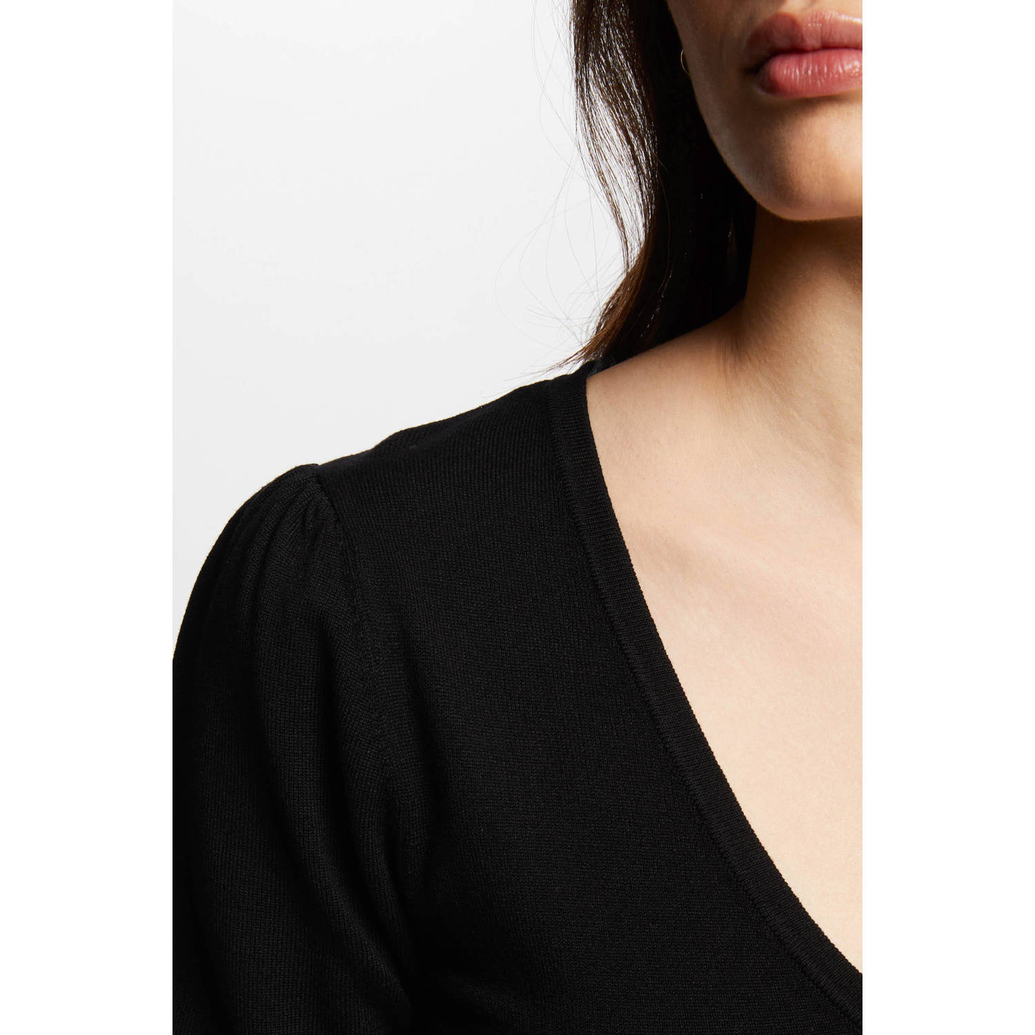 Morgan ribgebreide top roze rood