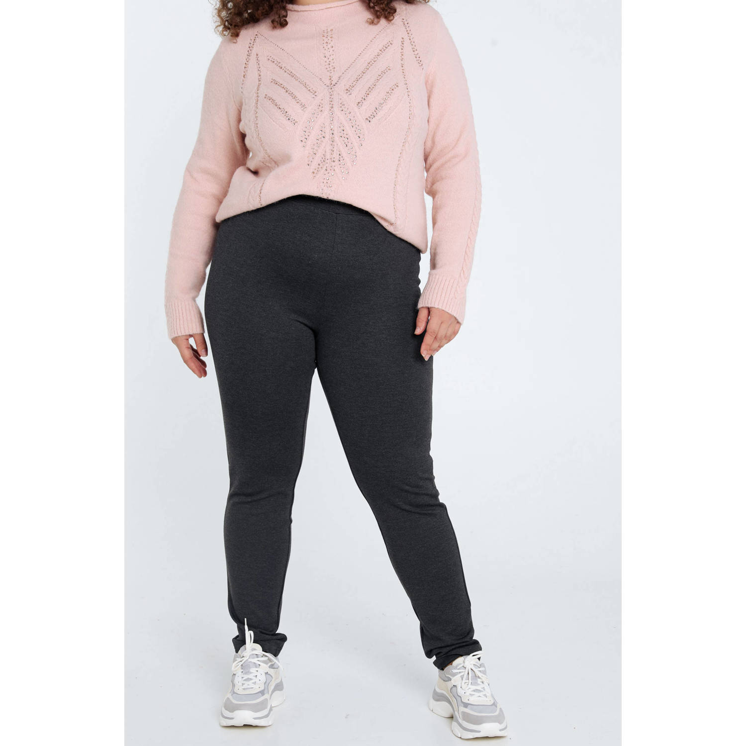 Paprika slim regular waist legging antraciet