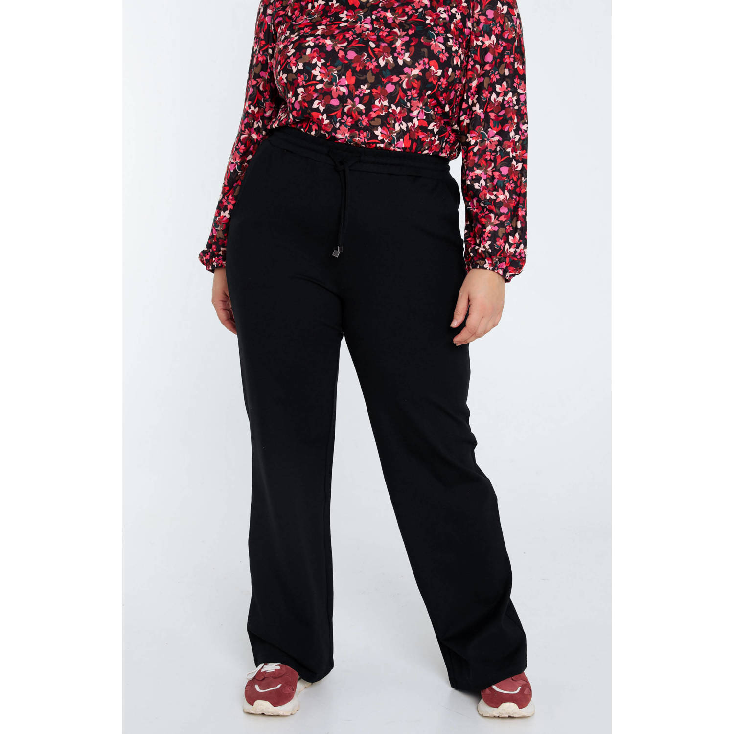 Paprika regular waist casual broek zwart