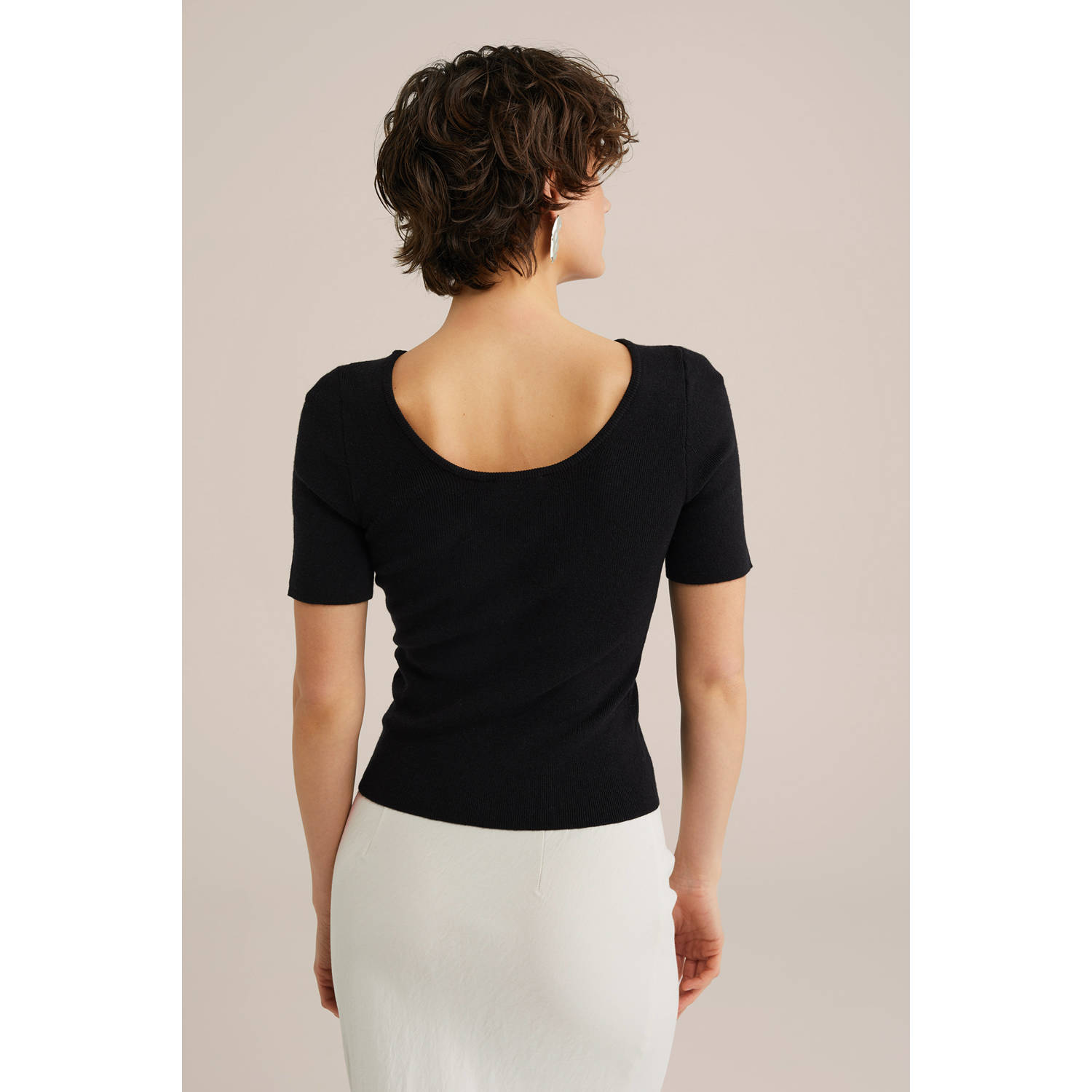 WE Fashion WE STUDIO top zwart