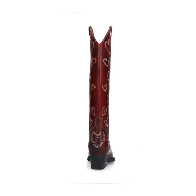 Sacha leren cowboylaarzen rood/wit