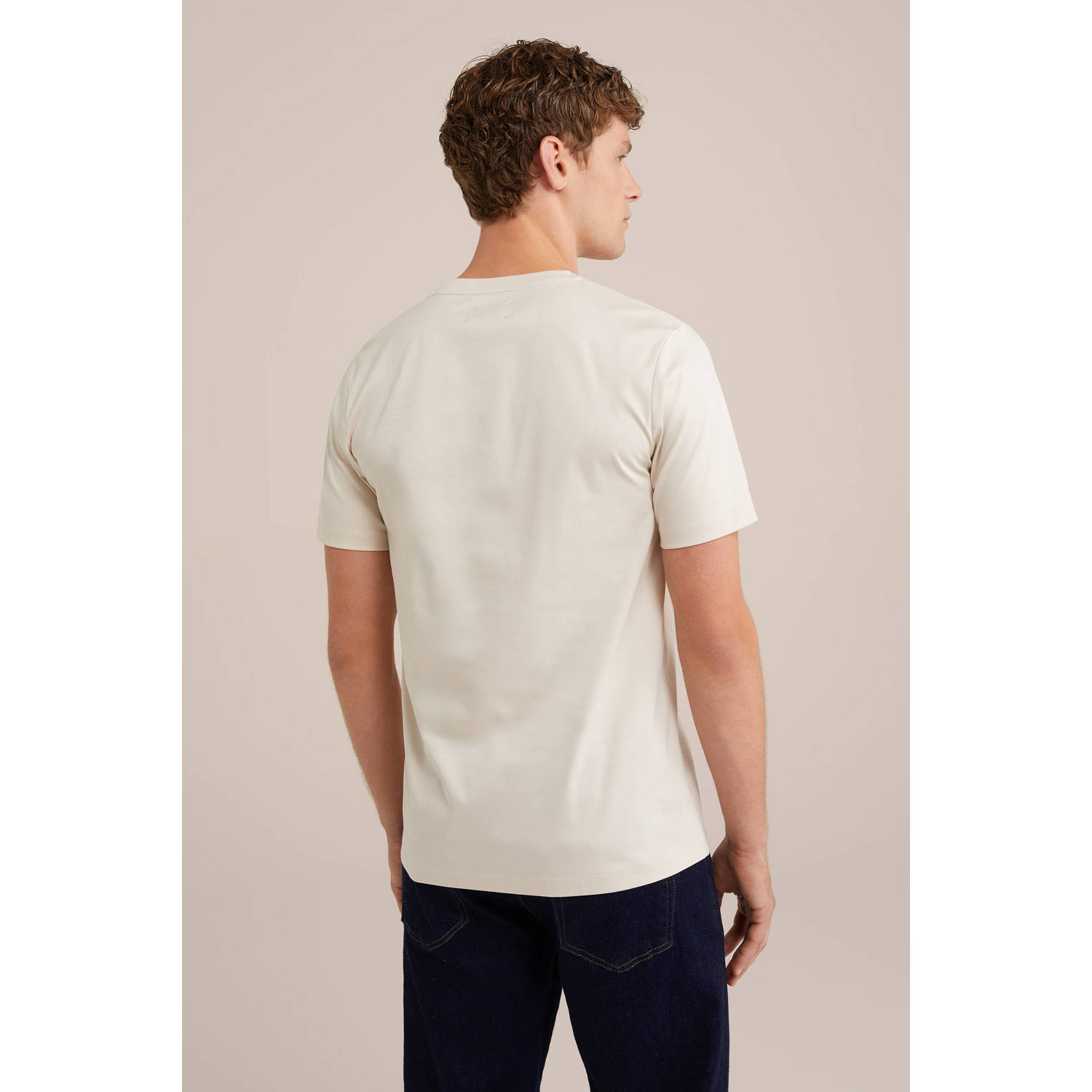 WE Fashion regular fit T-shirt ecru