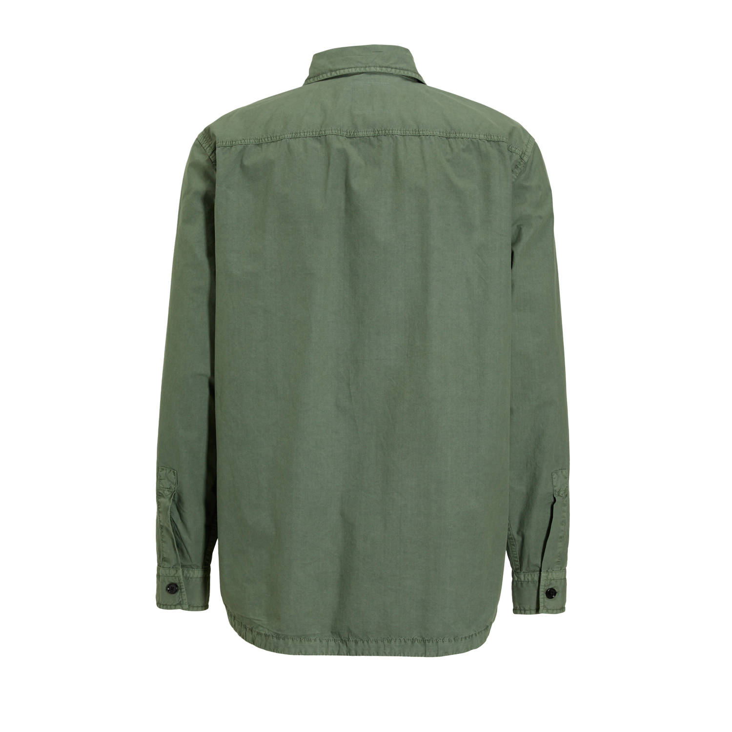 BOSS loose fit overshirt Locky met logo open green