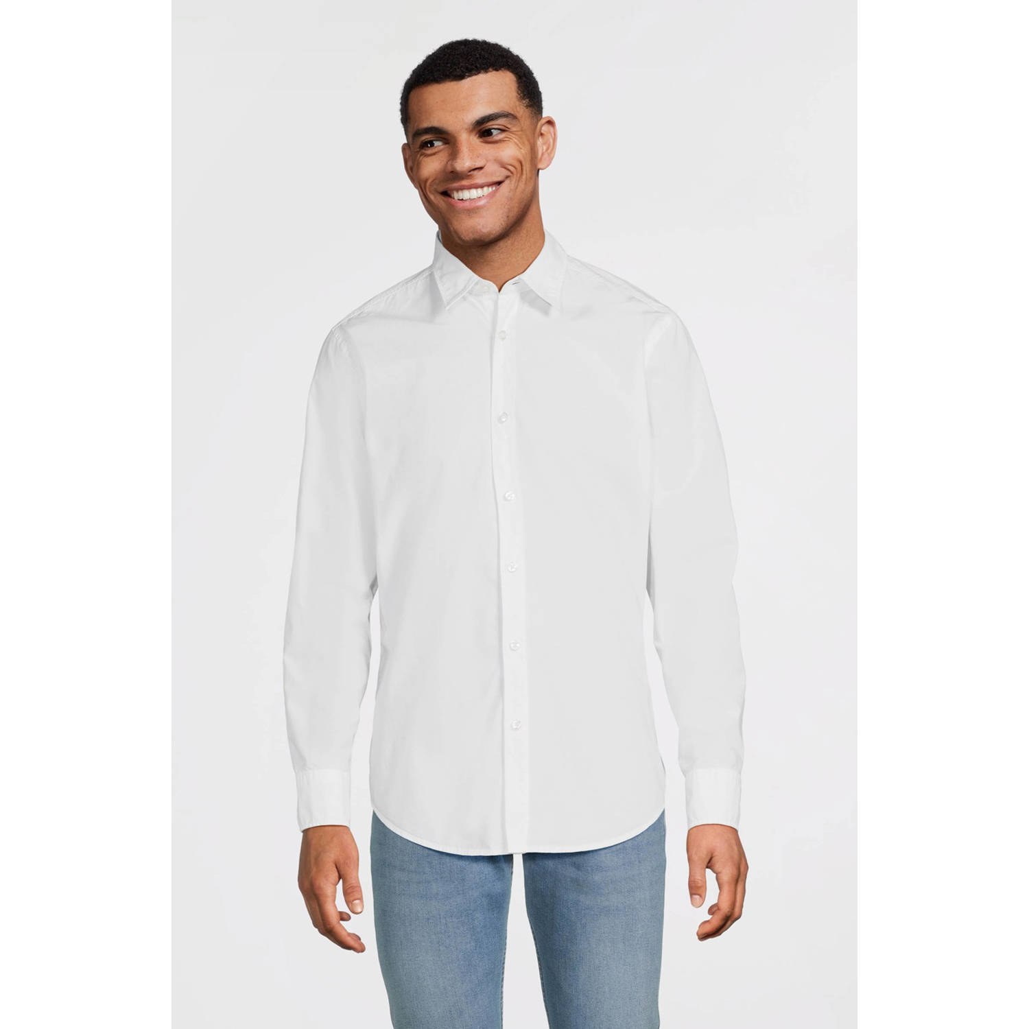 Hugo Boss Witte Regular Fit Overhemd met Geborduurd Logo White Heren