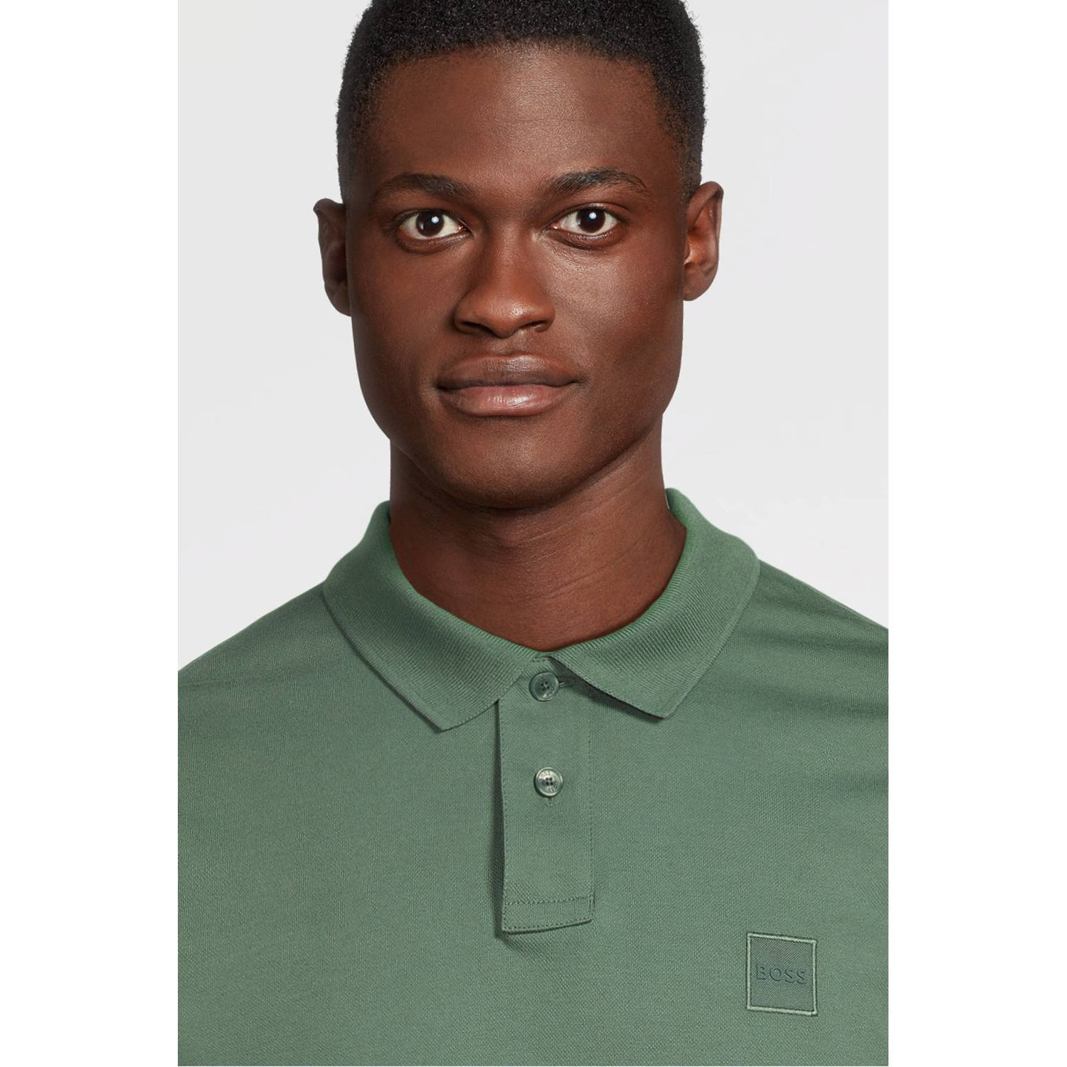 BOSS slim fit polo Passerby met logo groen
