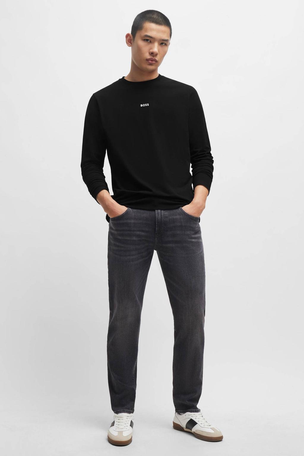 BOSS regular fit longsleeve TChark zwart