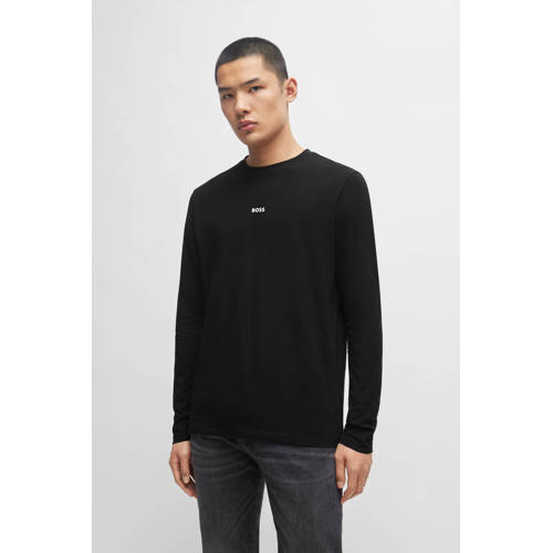 BOSS regular fit longsleeve TChark zwart afbeelding