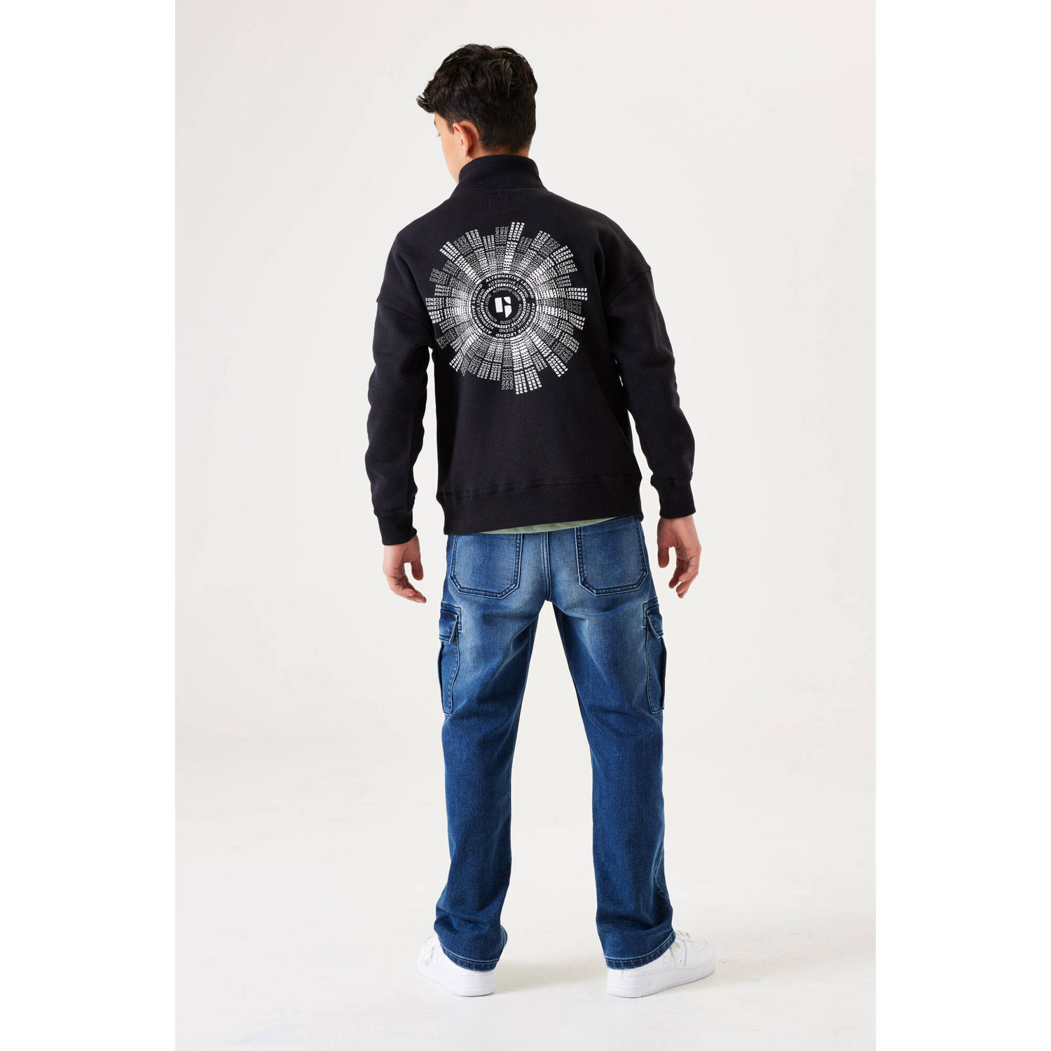 Garcia sweater met backprint zwart wit