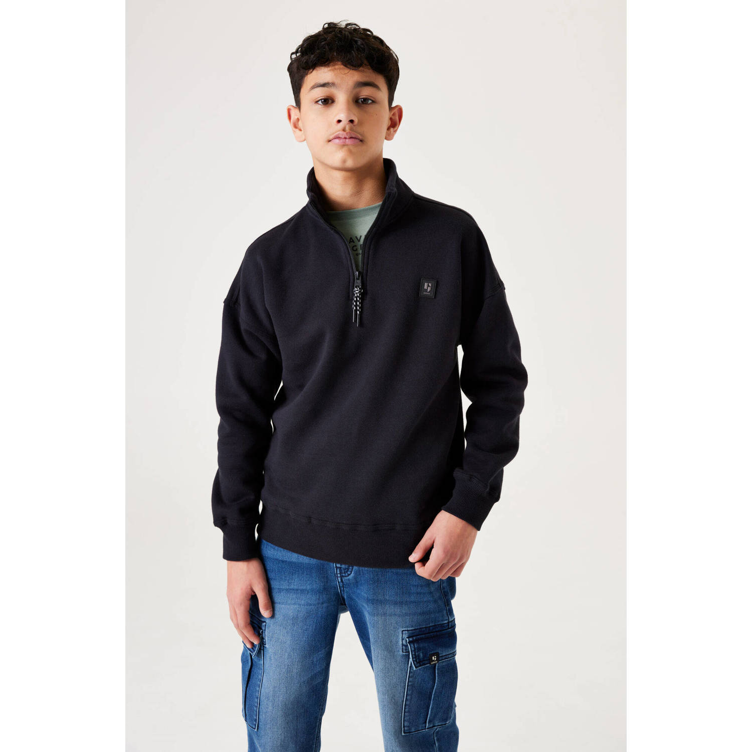 Garcia sweater met backprint zwart wit