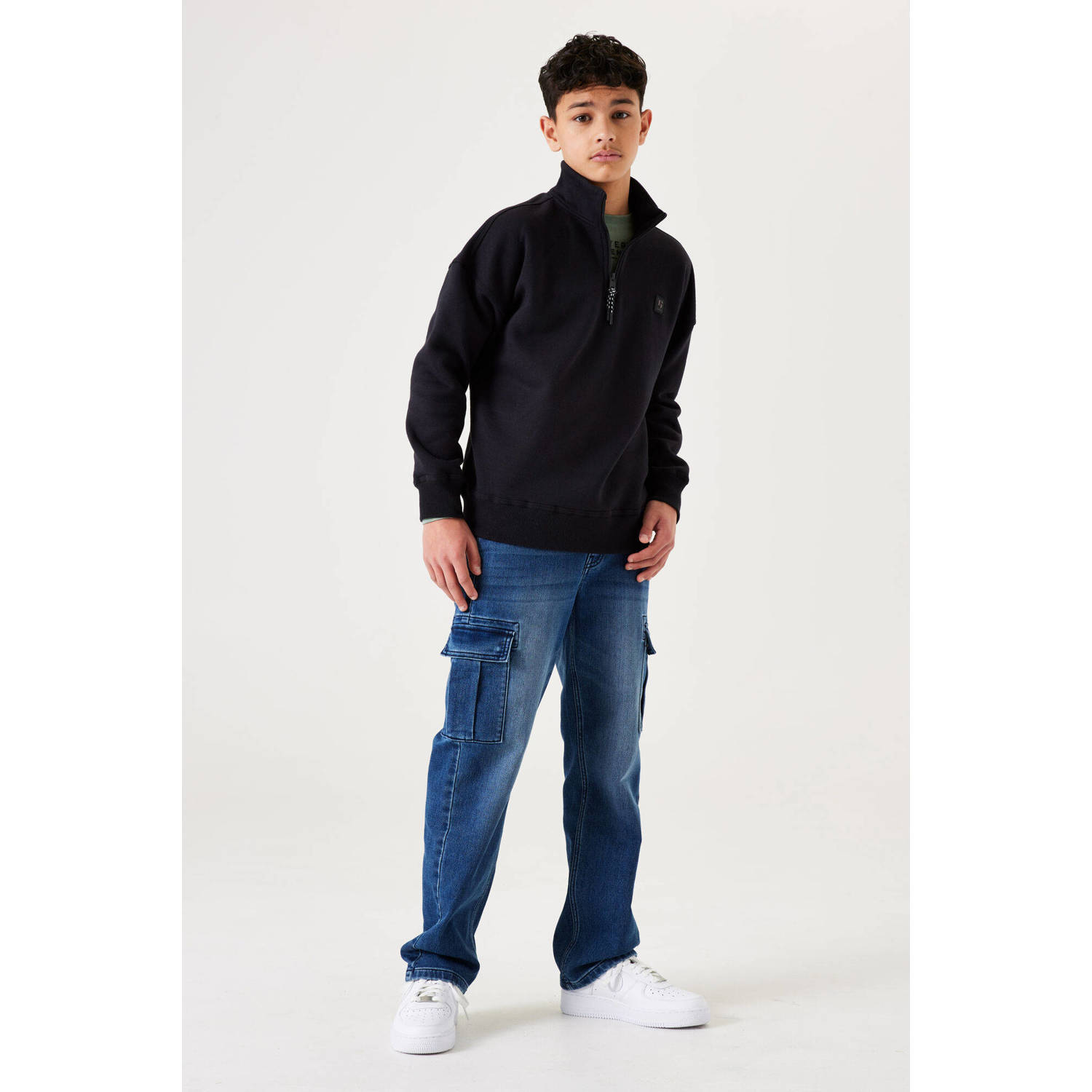 Garcia sweater met backprint zwart wit