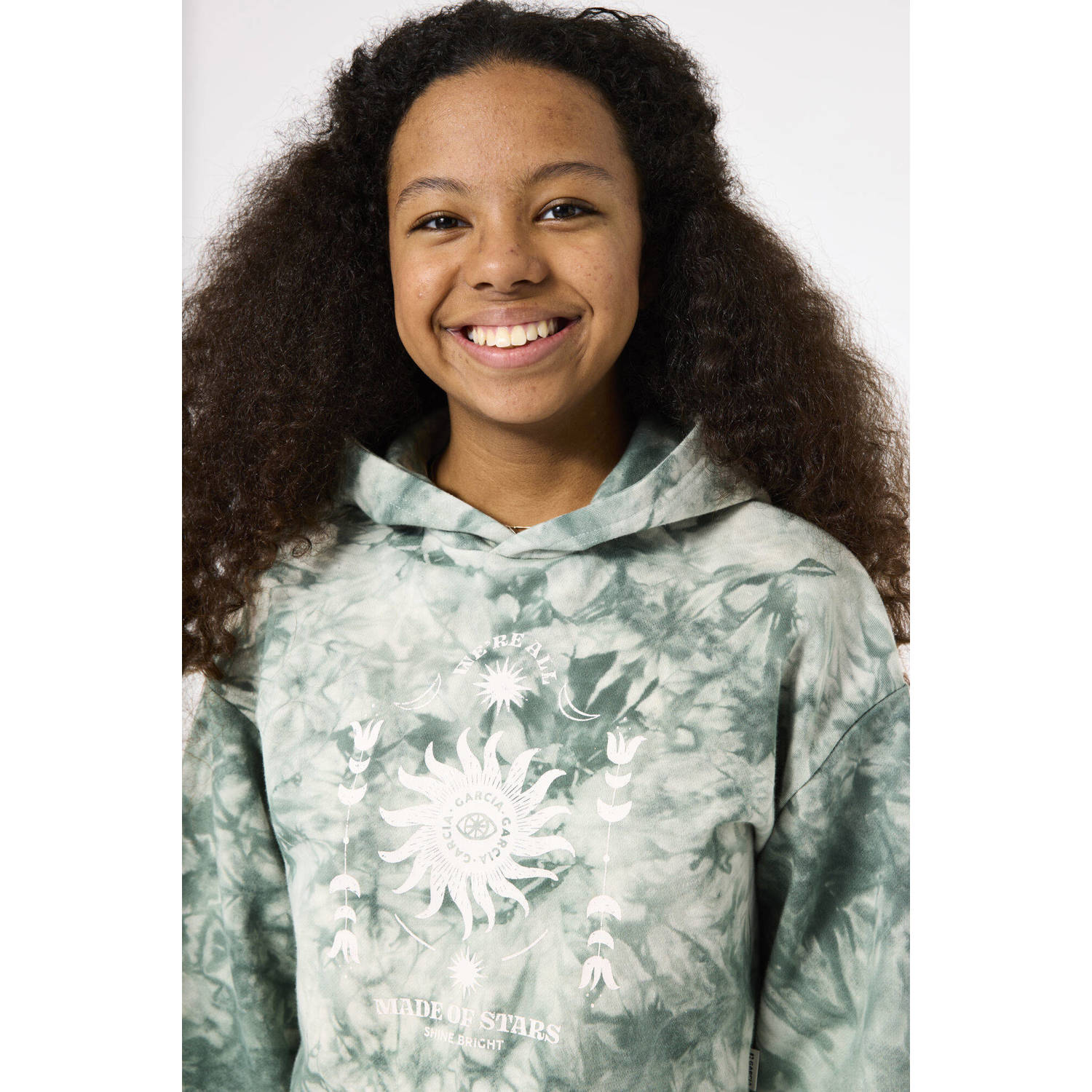 Garcia tie-dye hoodie mintgroen ecru