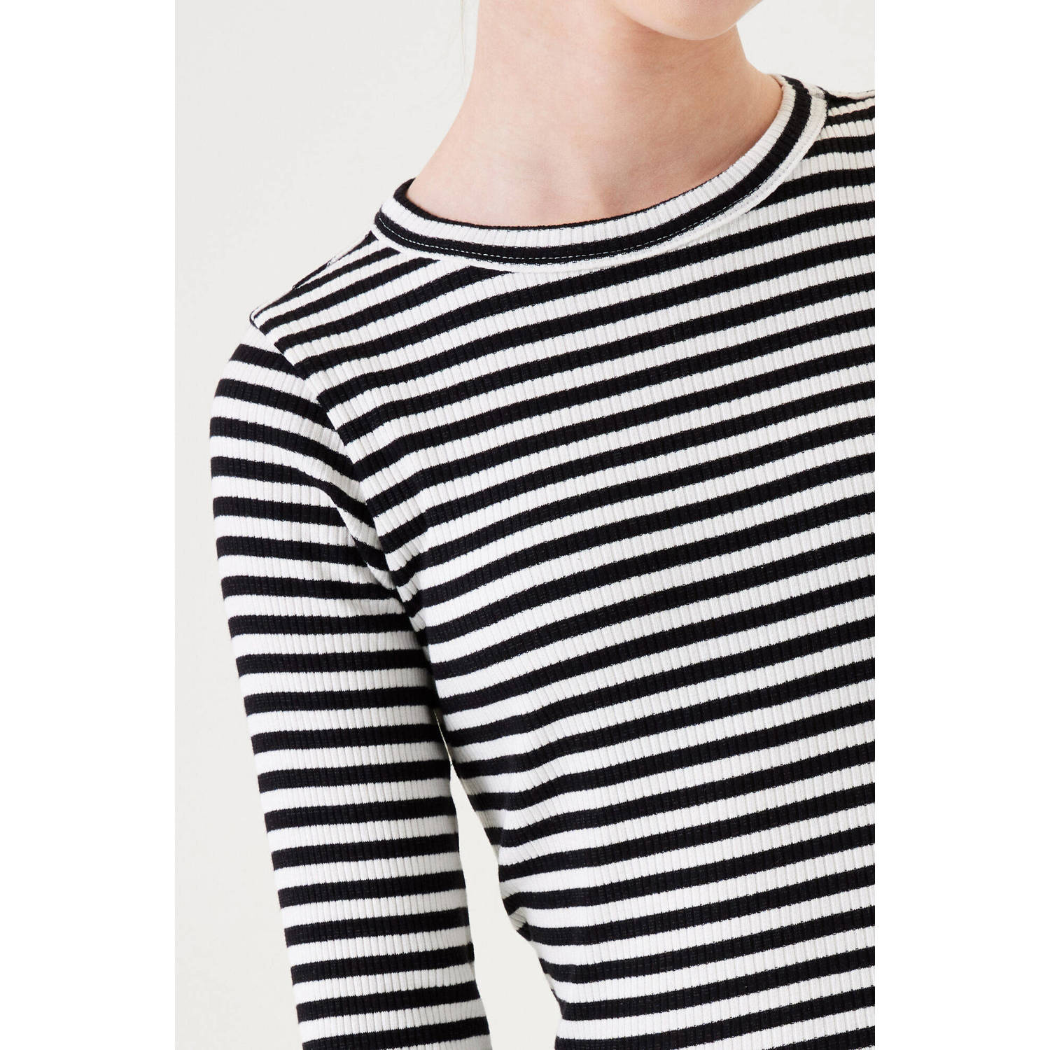 Garcia gestreepte longsleeve zwart wit