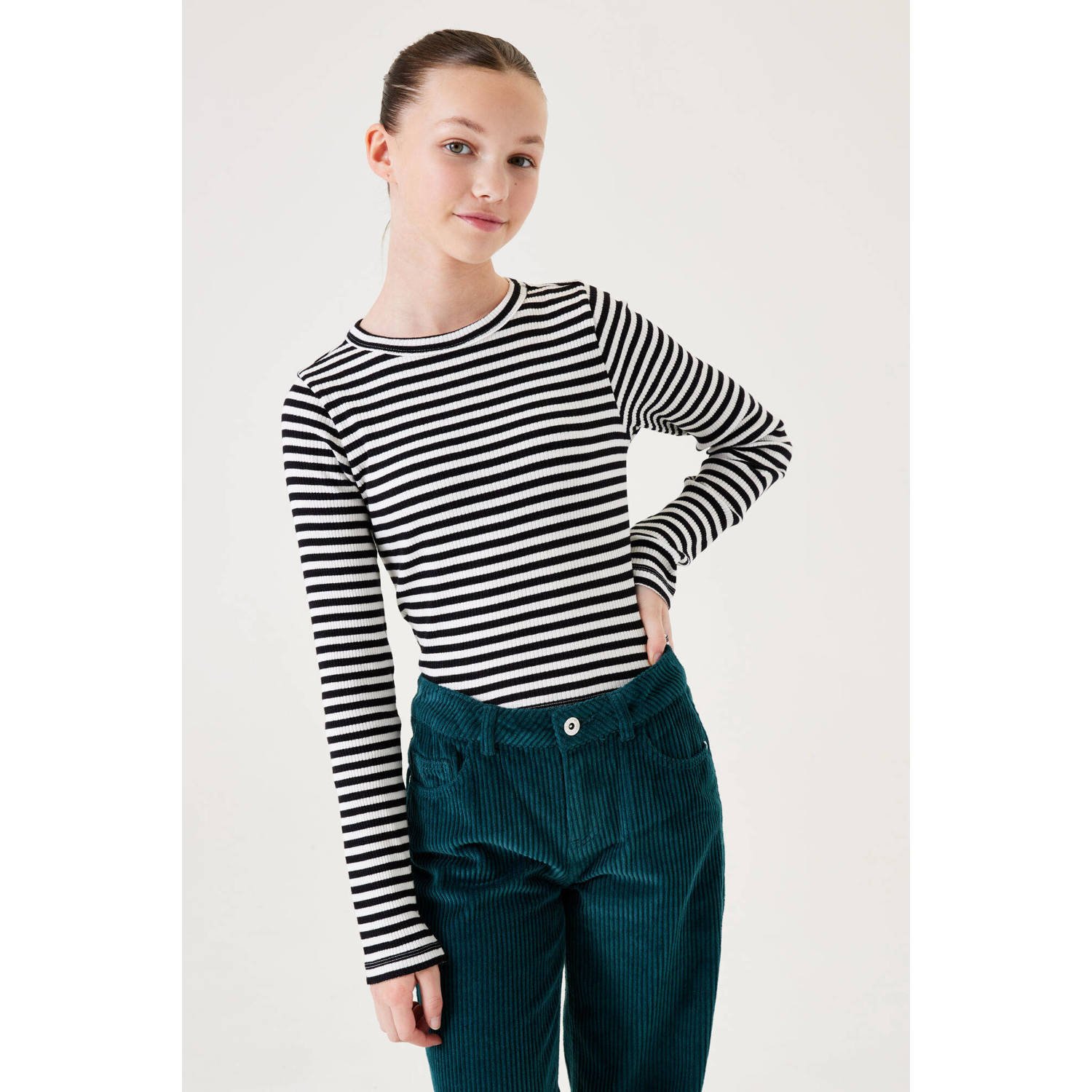 Garcia gestreepte longsleeve zwart wit