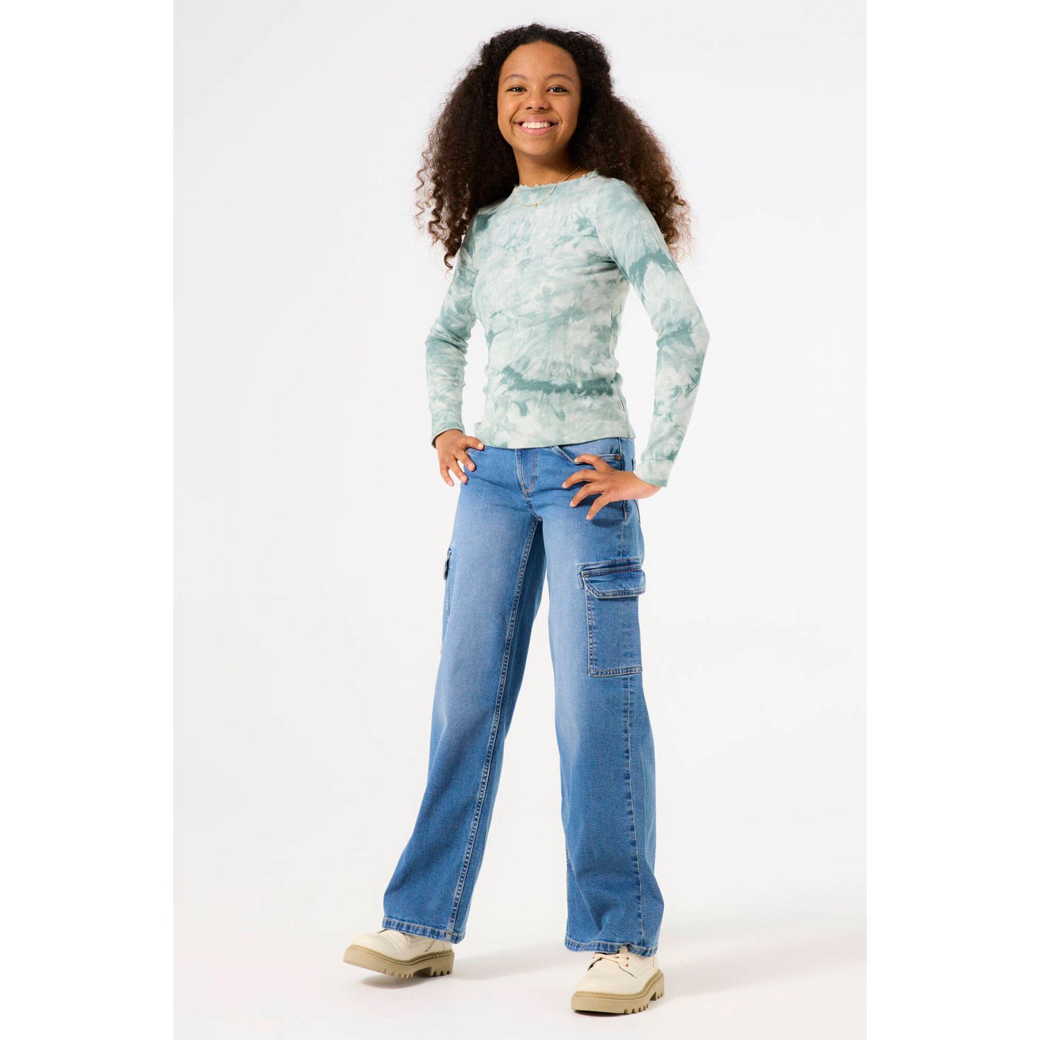 Garcia tie-dye longsleeve mintgroen ecru