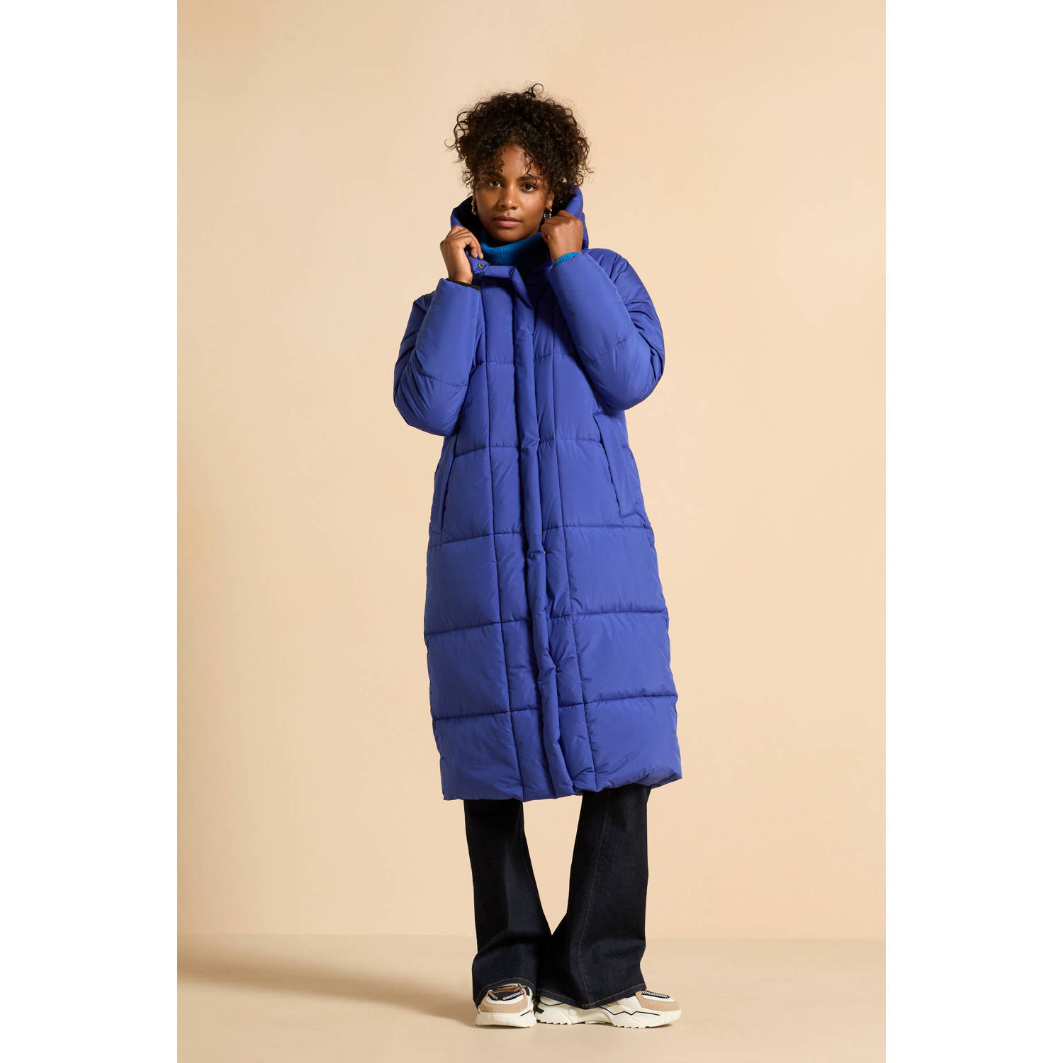Geisha gewatteerde jas blauw