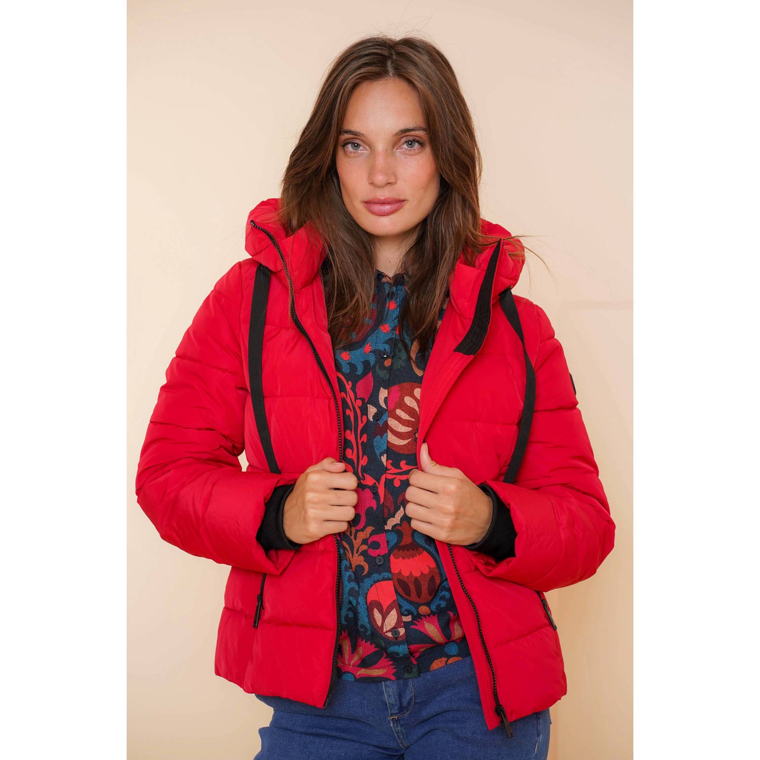 Geisha Hooded Jacket 48553-12 Red Dames