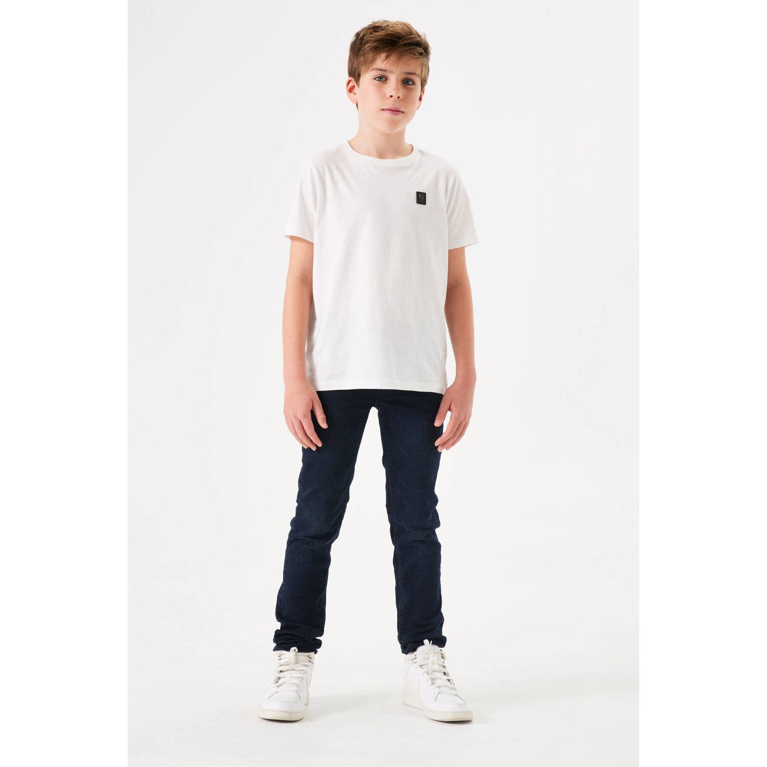 Garcia skinny jeans dark used Blauw Jongens Stretchdenim Effen 140