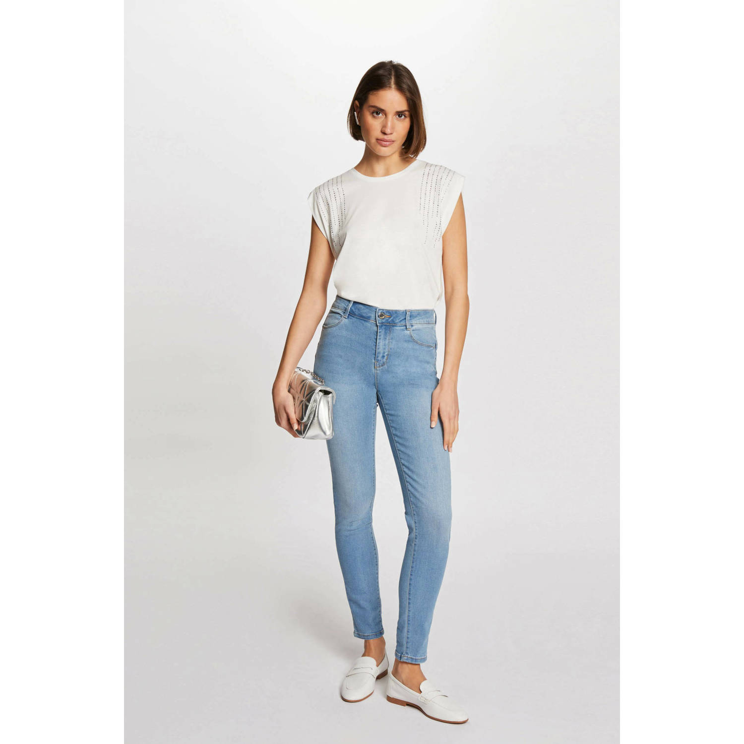 Morgan skinny jeans light blue denim