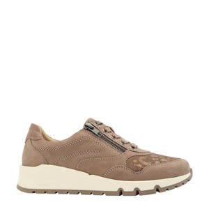 leren sneakers taupe