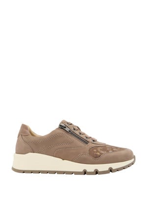 leren sneakers taupe