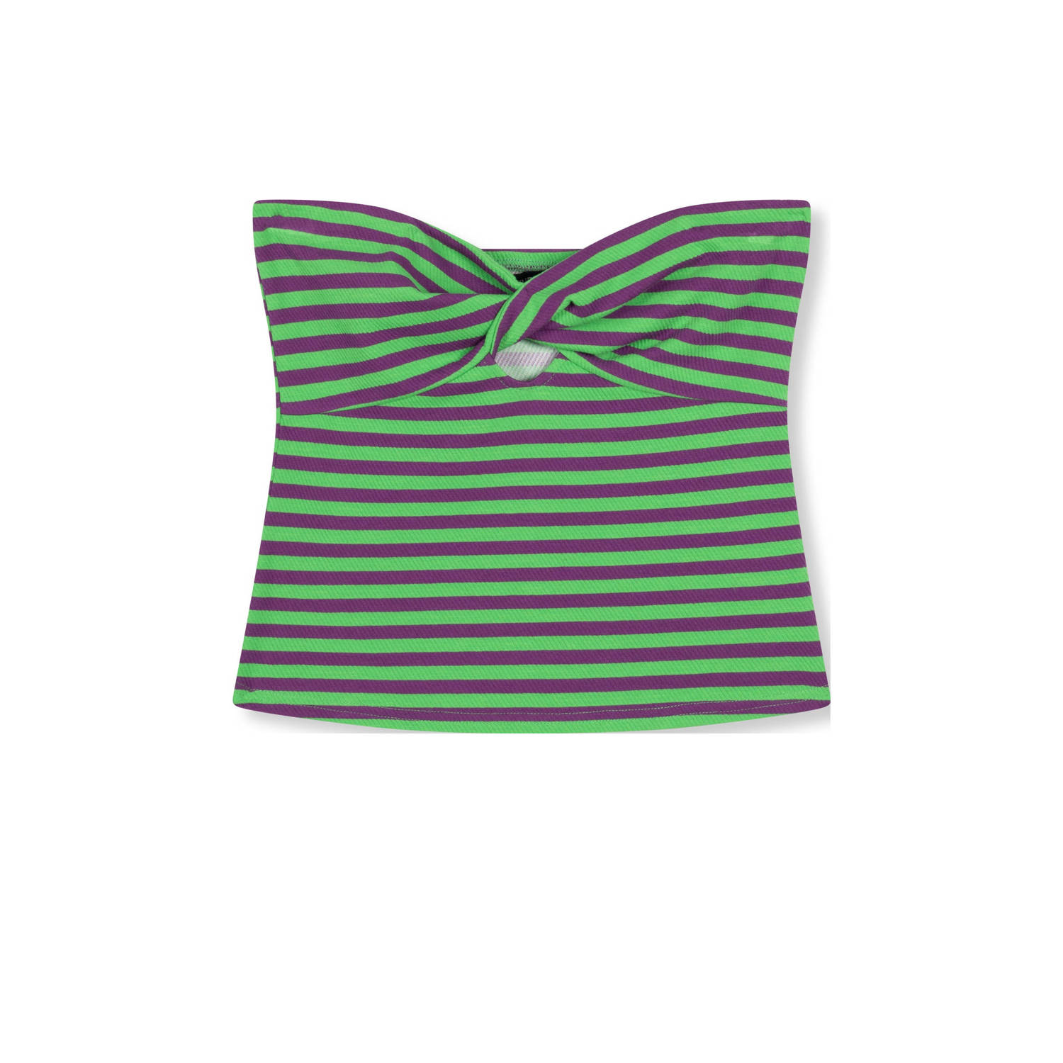 Refined Department gestreepte gebreide strapless top Clover groen paars