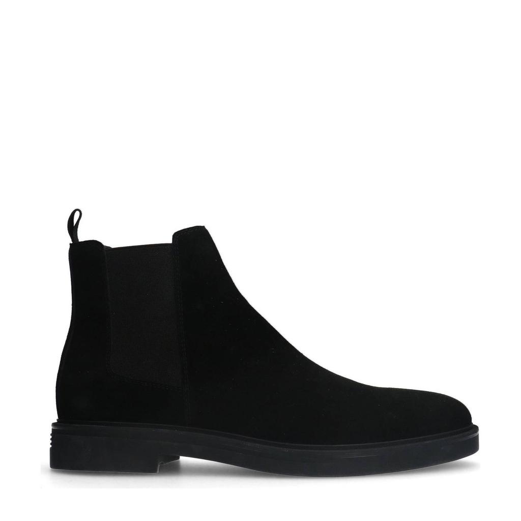 Zwarte heren Manfield suède chelsea boots met elastische inzet