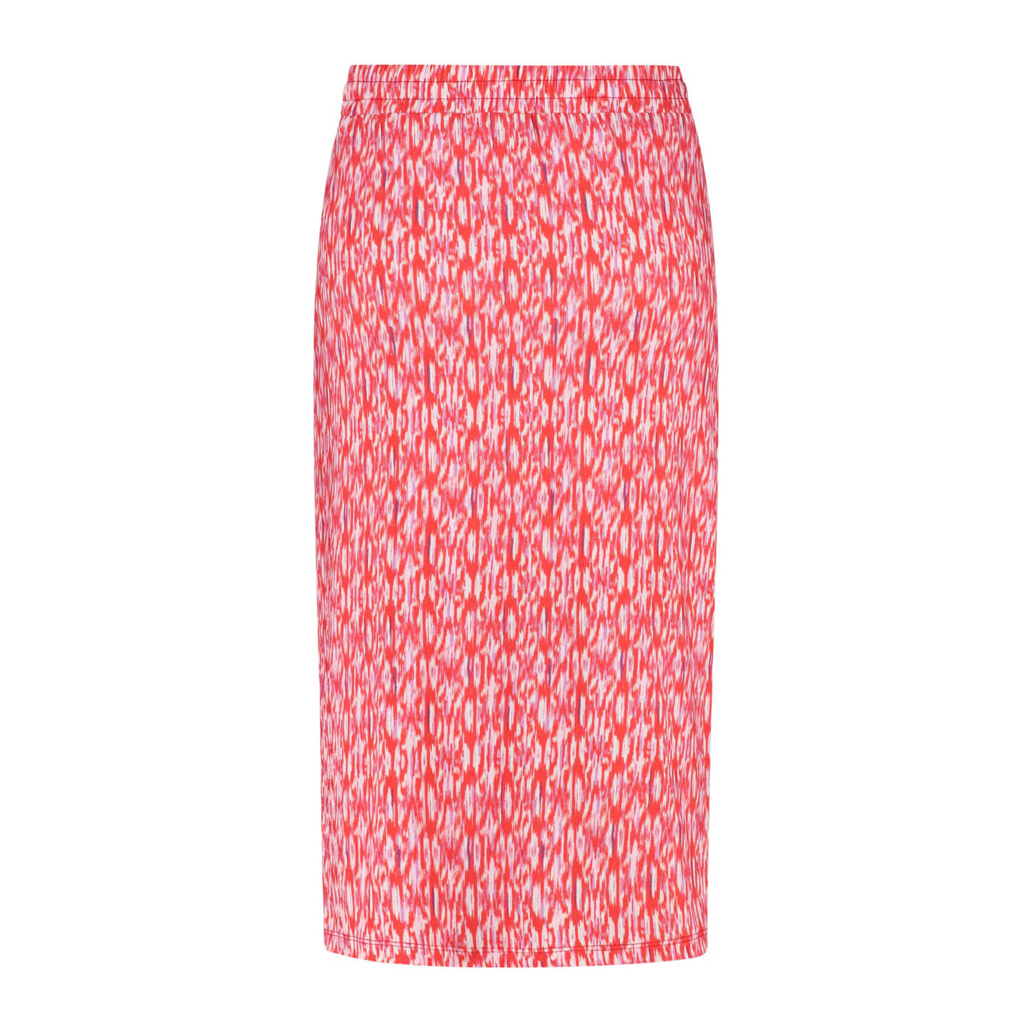 Expresso midi rok met all over print rood wit