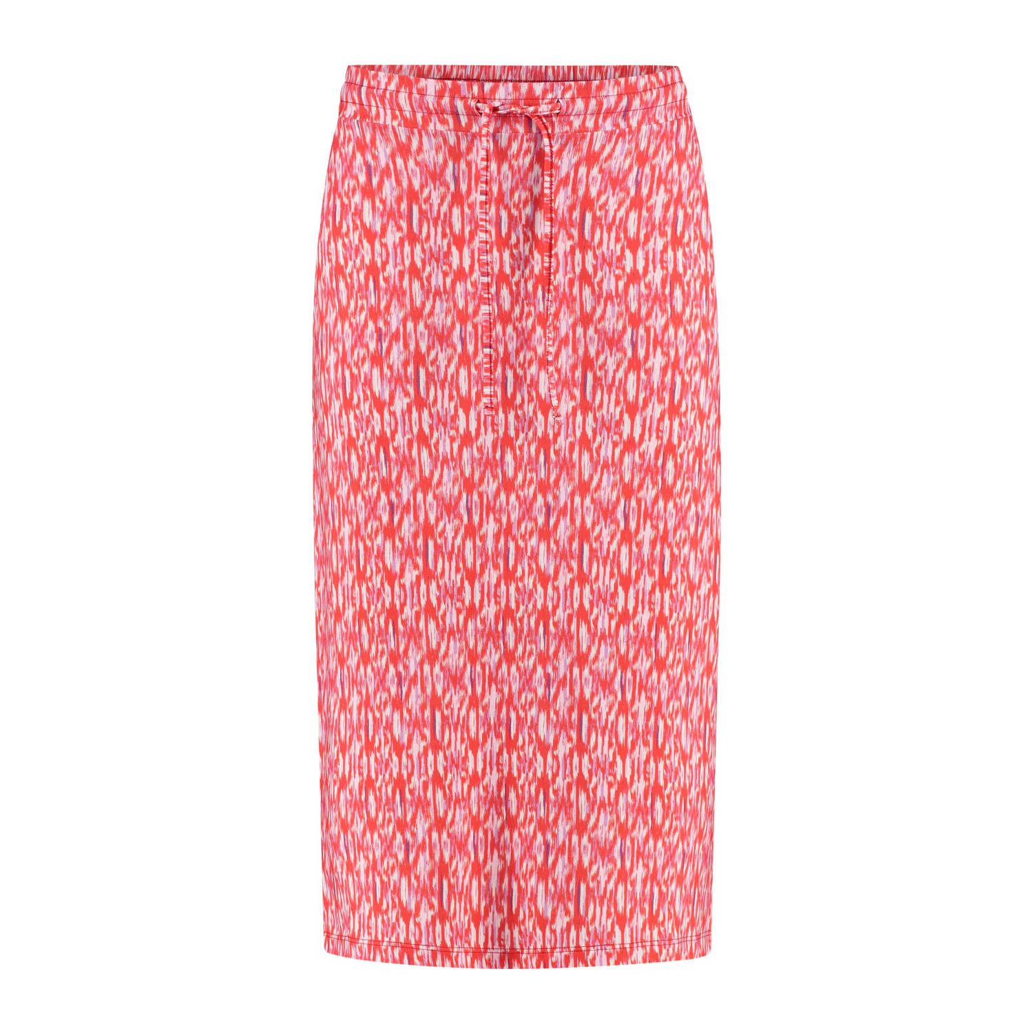 Expresso midi rok met all over print rood wit