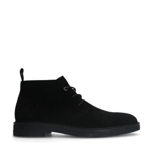 suède veterboots zwart