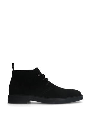 suède veterboots zwart
