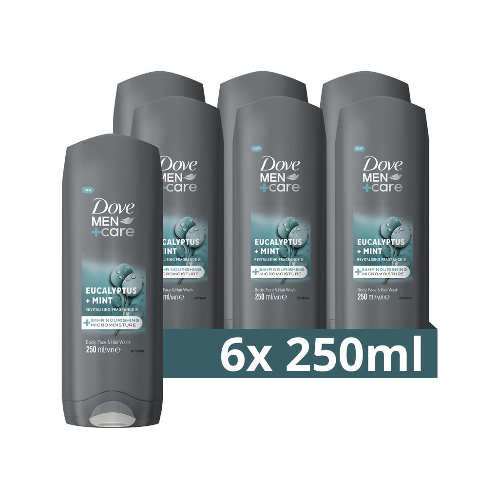 Dove Men+Care Eucalyptus + Mint 3-in-1 douchegel - 6 x 250 ml