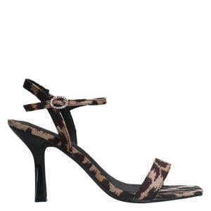 sandalettes met panterprint beige/donkerbruin