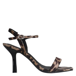sandalettes met panterprint beige/donkerbruin