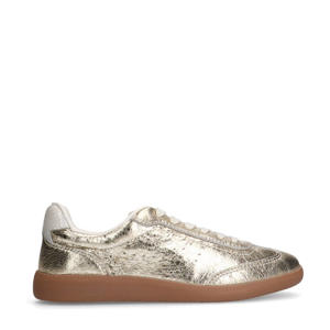   leren sneakers goud