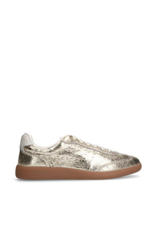   leren sneakers goud