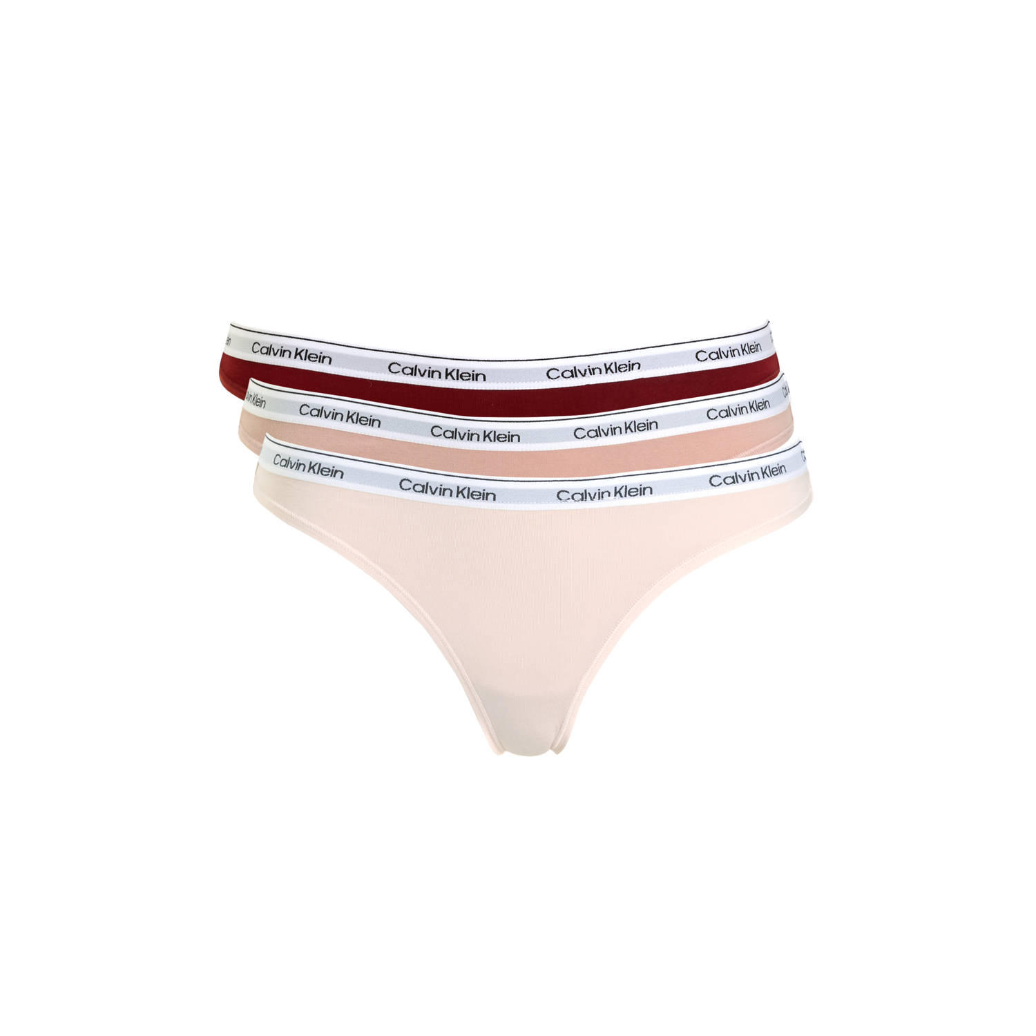 Calvin Klein string (set van 3) roze donkerrood