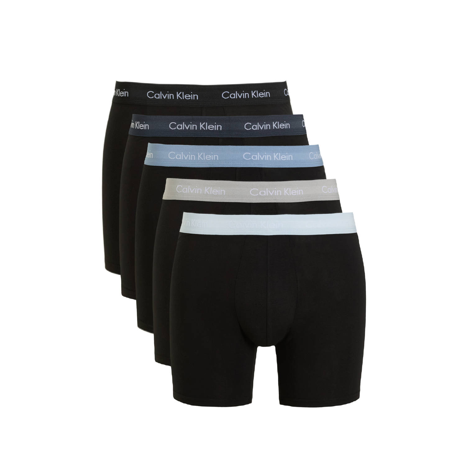 Calvin Klein Boxershort BOXER BRIEF 5PK met langere pijpen en logo-elastische tailleband (5 stuks) (5 stuks Set van 5)