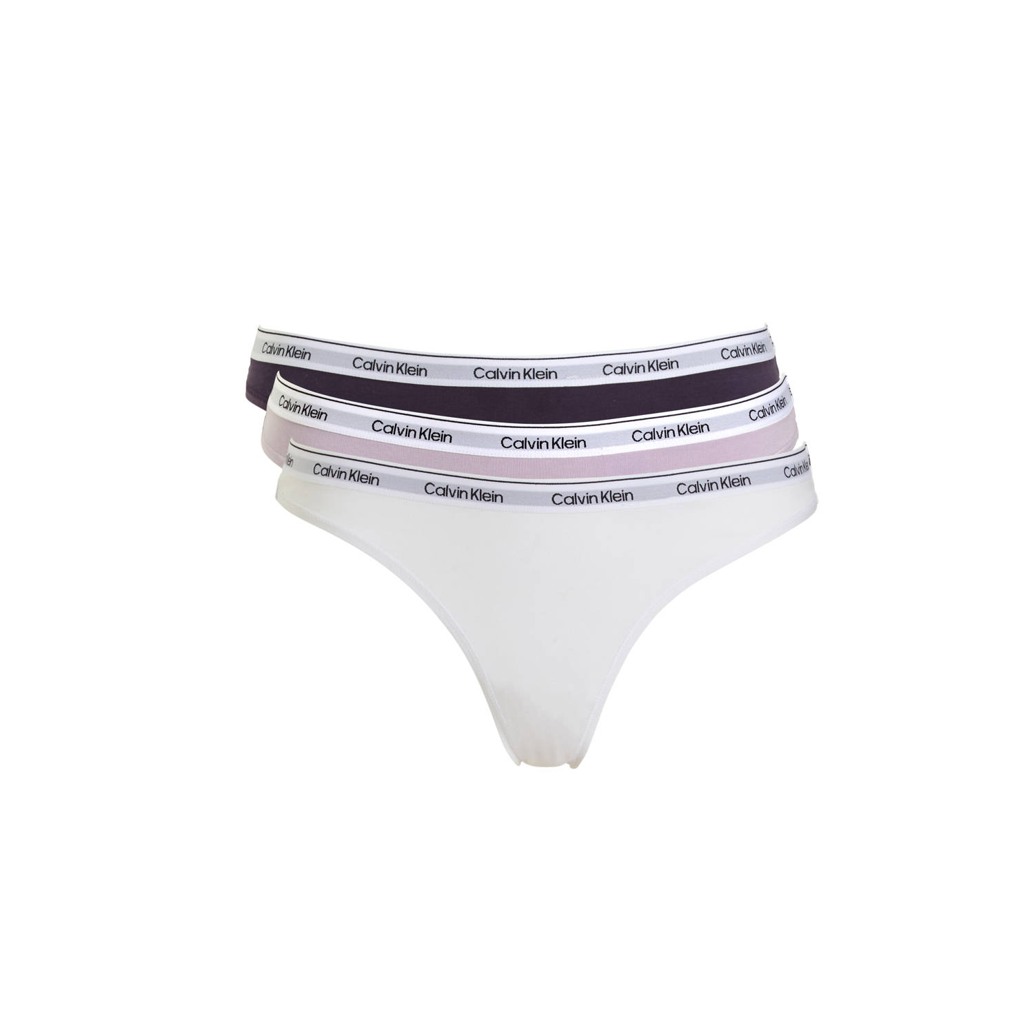 Calvin Klein Underwear String met elastische band met label in een set van 3 stuks model 'MODERN'