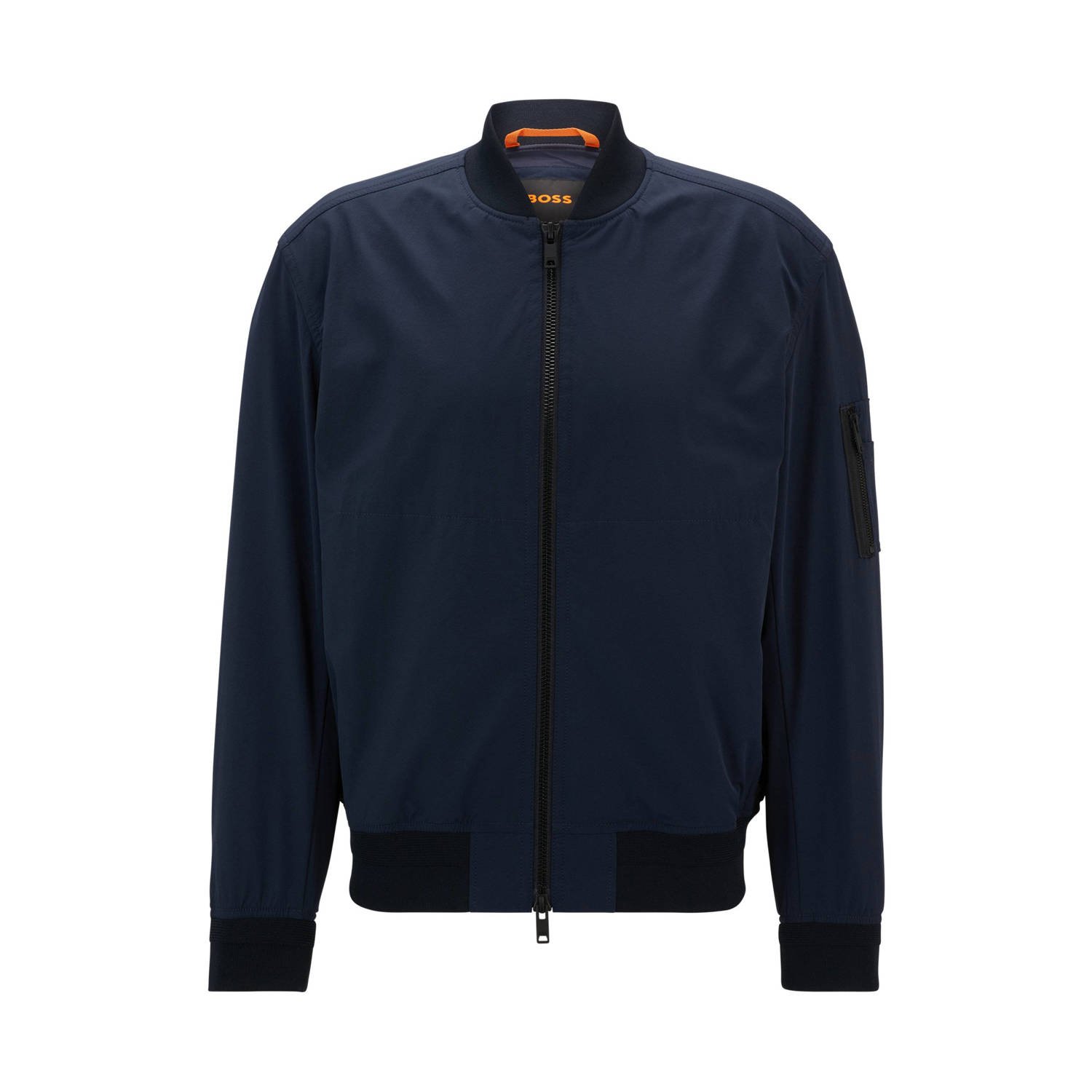 Hugo Boss Blauwe Jack met Ritssluiting en Lange Mouwen Blue Heren
