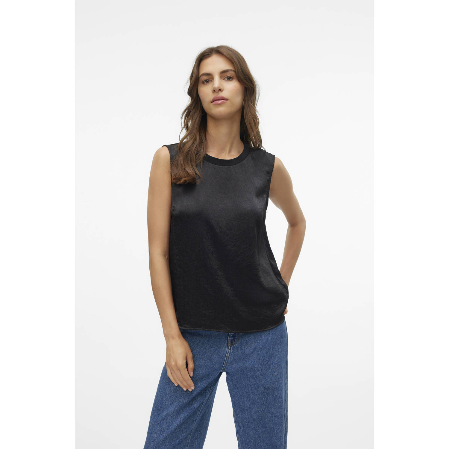 Vero Moda Zwarte Mouwloze Top Freewear Black Dames