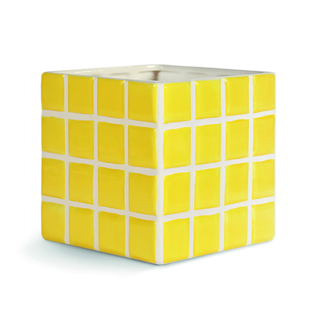 &k amsterdam bloempot Tile geel (14x14 cm)