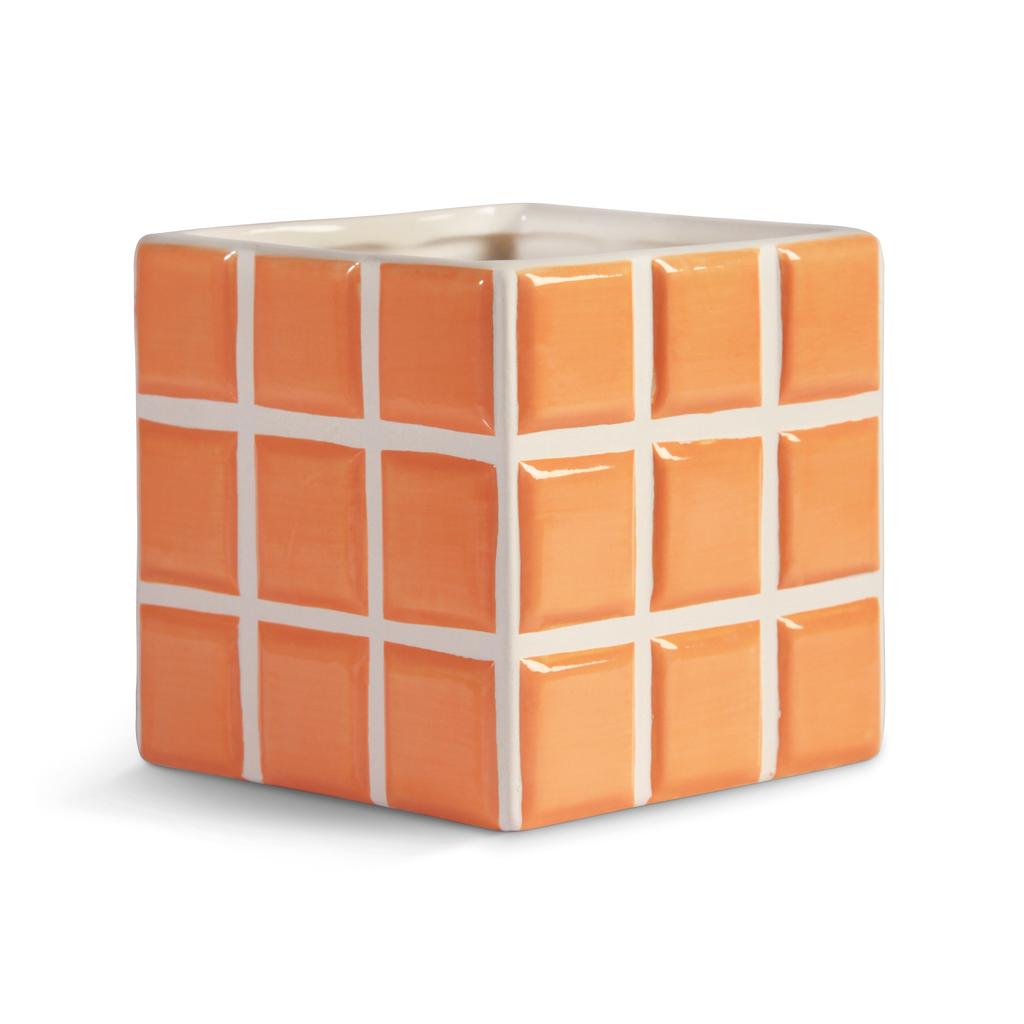 &k amsterdam bloempot Tile oranje (10x10 cm)