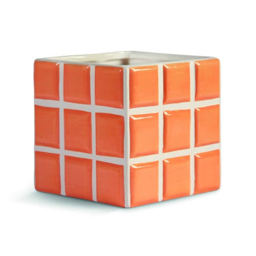 &k amsterdam bloempot Tile oranje (10x10 cm) afbeelding